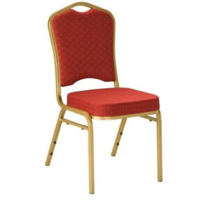 Basic line chaise banquet en acier T68123 profil Bci-63 sellerie. M11534 rouge avec points jaunes
