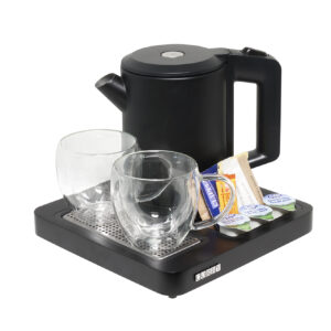 Kit de bienvenue compact Canterbury - noir avec bouilloire de 0,6l ou 1l