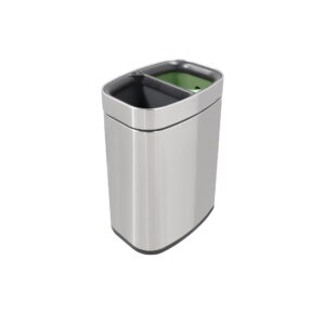NEWPORT double bac de recyclage 6L + 6L, acier brossé