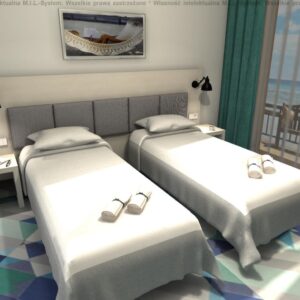 Lit d'hôtel continental avec matelas Dimensions 80-90/200cm