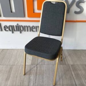 Chaise de banquet en acier Basic line T68305 profilé or garniture grise